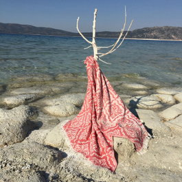 Mijölnir Barok - Toalla de playa fouta roja 90 x 170 cm
